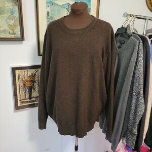 Men's Richard Waithe Dark Brown 100% Cashmere Crew Neck XXL